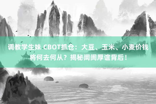 调教学生妹 CBOT抓仓：大豆、玉米、小麦价钱将何去何从？揭秘阛阓厚谊背后！