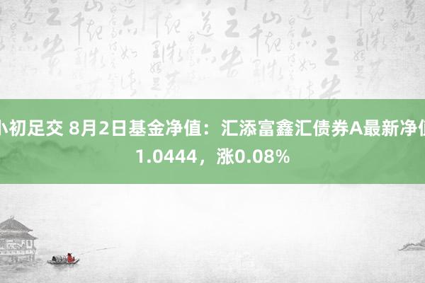 小初足交 8月2日基金净值：汇添富鑫汇债券A最新净值1.0444，涨0.08%