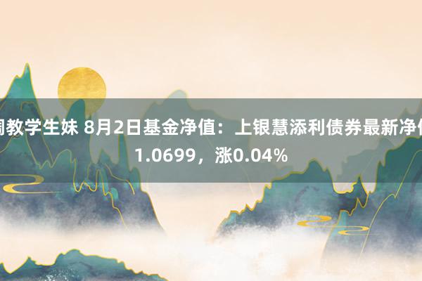 调教学生妹 8月2日基金净值：上银慧添利债券最新净值1.0699，涨0.04%