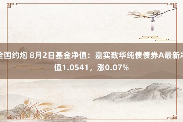 全国约炮 8月2日基金净值：嘉实致华纯债债券A最新净值1.0541，涨0.07%