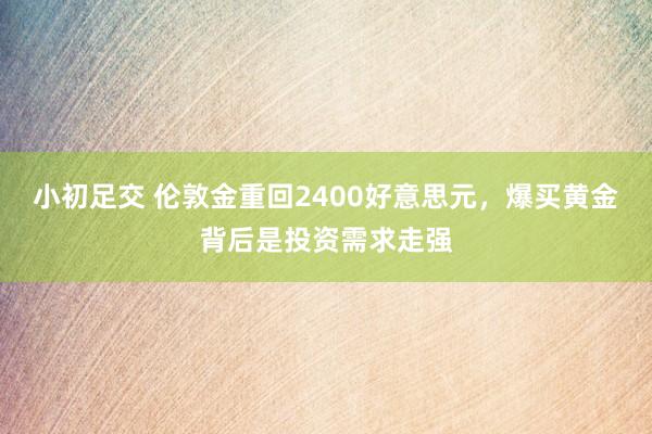 小初足交 伦敦金重回2400好意思元，爆买黄金背后是投资需求走强