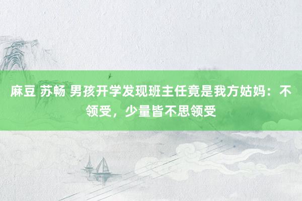 麻豆 苏畅 男孩开学发现班主任竟是我方姑妈：不领受，少量皆不思领受