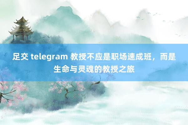 足交 telegram 教授不应是职场速成班，而是生命与灵魂的教授之旅