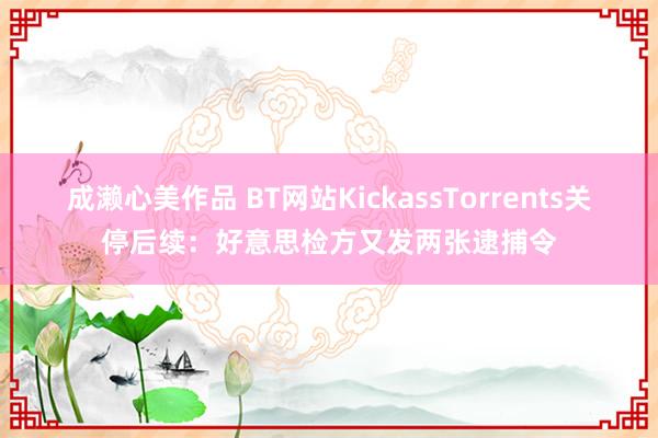 成濑心美作品 BT网站KickassTorrents关停后续：好意思检方又发两张逮捕令