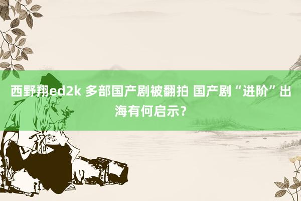 西野翔ed2k 多部国产剧被翻拍 国产剧“进阶”出海有何启示？