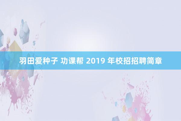 羽田爱种子 功课帮 2019 年校招招聘简章